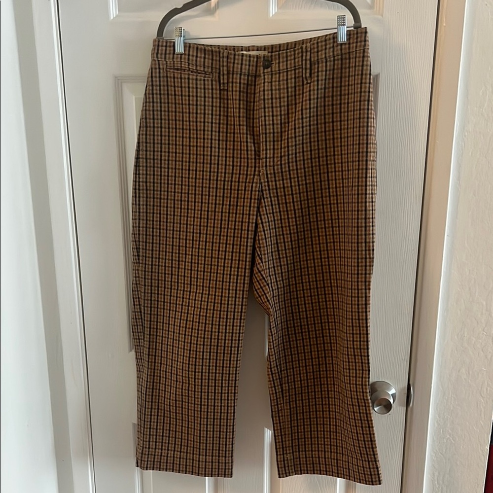 Madewell Brown Plaid Chinos Classic Loose Fit - Wide Leg - Size 31